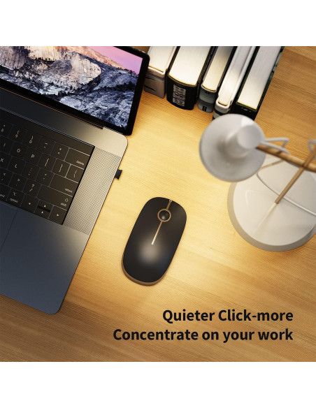 Ratón Inalámbrico Vssoplor Slim 2.4G Negro y Dorado