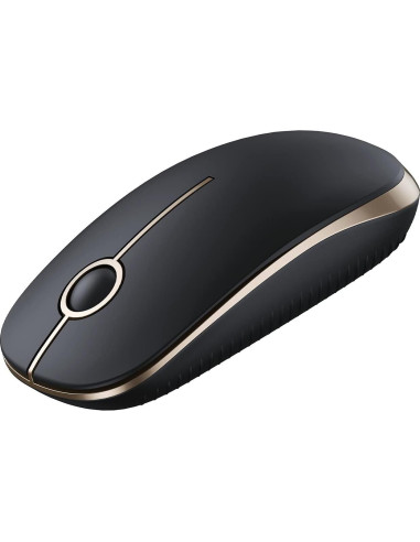 Ratón Inalámbrico Vssoplor Slim 2.4G Negro y Dorado