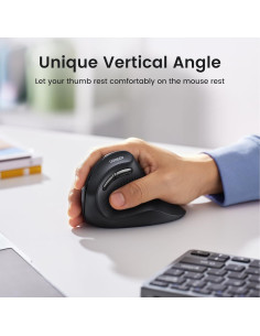 Ratón Vertical Inalámbrico UGREEN Ergonómico 4000 DPI Negro 2