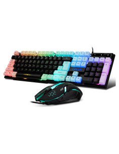 Combo Teclado y Ratón Gaming CHONCHOW USB RGB 104 Teclas