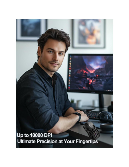 Ratón Gaming Inalámbrico SHARE SUNSHINE 10000 DPI RGB Ergonómico