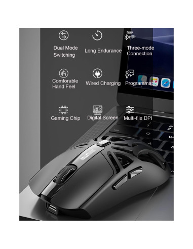 Ratón Gaming Inalámbrico SHARE SUNSHINE 10000 DPI RGB Ergonómico