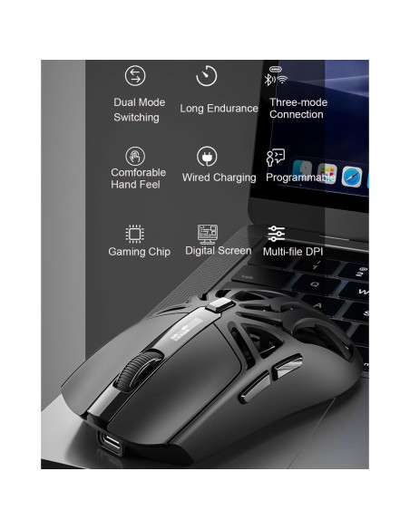 Ratón Gaming Inalámbrico SHARE SUNSHINE 10000 DPI RGB Ergonómico