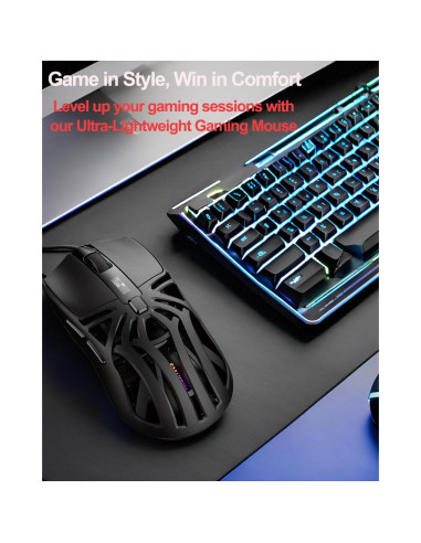 Ratón Gaming Inalámbrico SHARE SUNSHINE 10000 DPI RGB Ergonómico