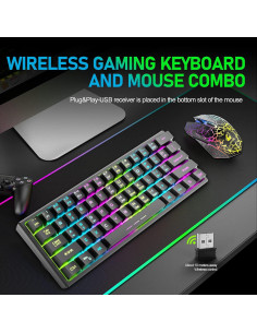 Combo Inalámbrico Teclado y Ratón ZIYOU LANG 61 Teclas RGB 2