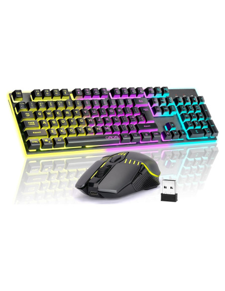 Combo Teclado y Ratón Inalámbricos CHONCHOW RGB Mecánico Combo Teclado y Ratón Inalámbricos CHONCHOW RGB Mecánico