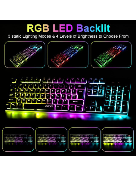 Combo Teclado y Ratón Inalámbricos CHONCHOW RGB Mecánico Combo Teclado y Ratón Inalámbricos CHONCHOW RGB Mecánico
