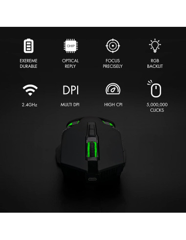 Conjunto Teclado y Ratón Inalámbrico CHONCHOW RGB 87 Teclas