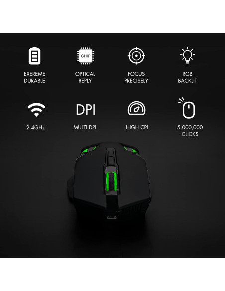 Conjunto Teclado y Ratón Inalámbrico CHONCHOW RGB 87 Teclas