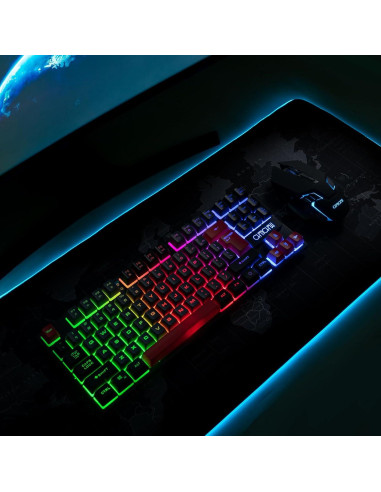 Conjunto Teclado y Ratón Inalámbrico CHONCHOW RGB 87 Teclas