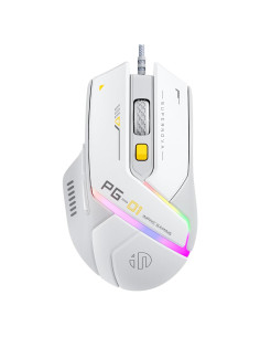 Ratón de Juego INPHIC PG1 Ergonómico 12800 DPI RGB Blanco Gris