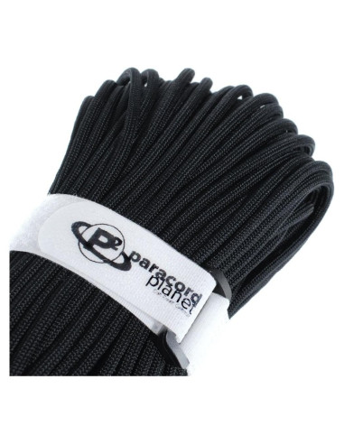 Cuerda de Paracaídas Paracord Planet 550 Nylon 36.58m Negro