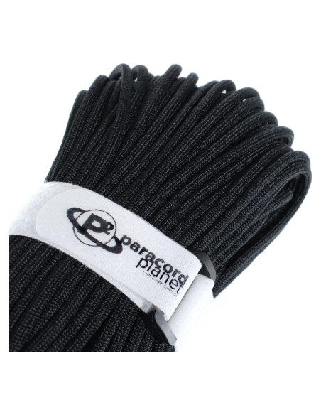 Cuerda de Paracaídas Paracord Planet 550 Nylon 36.58m Negro