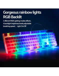 Combo Teclado y Ratón Gaming CHONCHOW RGB 104 Teclas USB 2