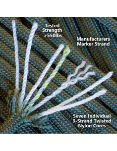 Cuerda de Paracaídas Paracord Planet 550 Nylon 36.58m Negro 2