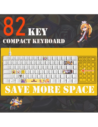 Teclado Mecánico Gaming LexonElec AK33 82 Teclas Retroiluminado