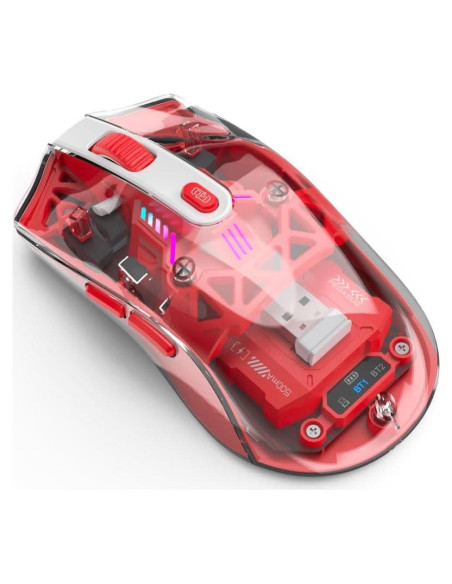 Ratón Gaming Inalámbrico MKETECH Transparente RGB DPI Ajustable