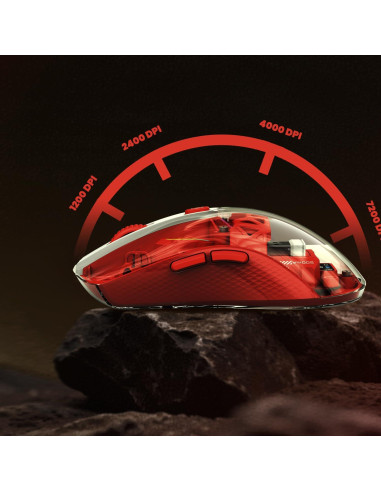 Ratón Gaming Inalámbrico MKETECH Transparente RGB DPI Ajustable