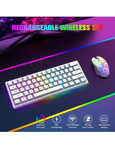 Combo Inalámbrico Teclado y Ratón A.JAZZ T61 RGB 61 Teclas 2