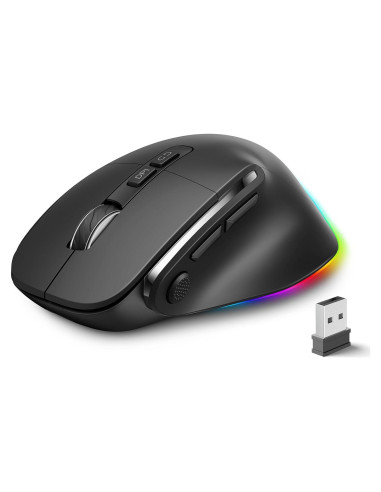 Ratón Ergonómico Recargable Ghajz 4800DPI Inalámbrico 3 en 1