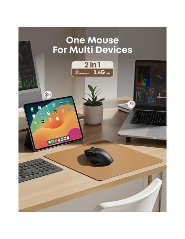 Ratón Ergonómico Recargable Ghajz 4800DPI Inalámbrico 3 en 1