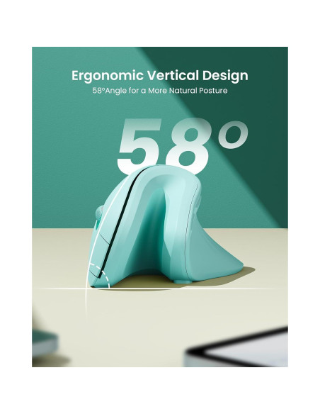 Ratón Vertical Ergonómico seenda Bluetooth + USB Verde Menta