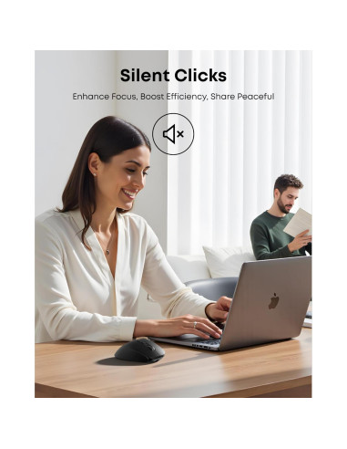 Ratón Ergonómico Recargable Ghajz 4800DPI Inalámbrico 3 en 1