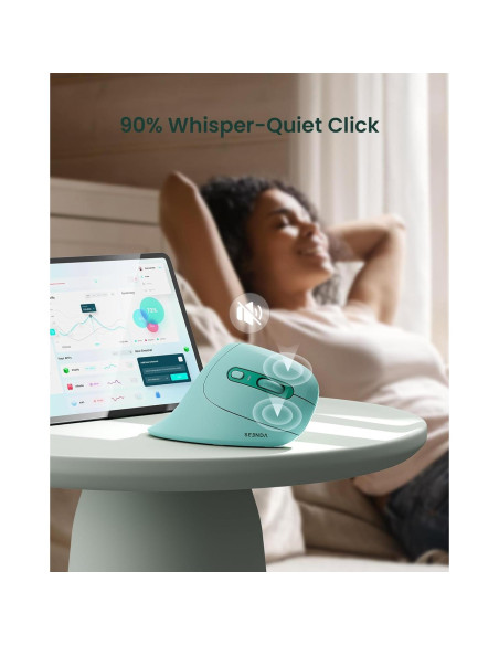 Ratón Vertical Ergonómico seenda Bluetooth + USB Verde Menta