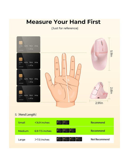 Ratón Ergonómico Inalámbrico seenda Rosa Vertical Recargable