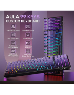 Teclado Mecánico AULA F98 RGB Bluetooth/USB-C 99 Teclas 2