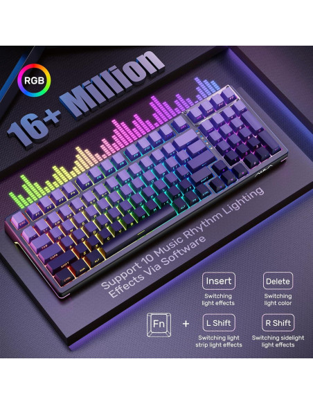 Teclado Mecánico AULA F98 RGB Bluetooth/USB-C 99 Teclas