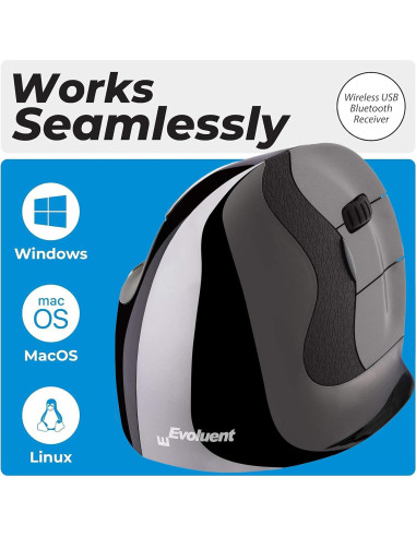Ratón Vertical Ergonómico Evoluent VMDLW para Mano Izquierda