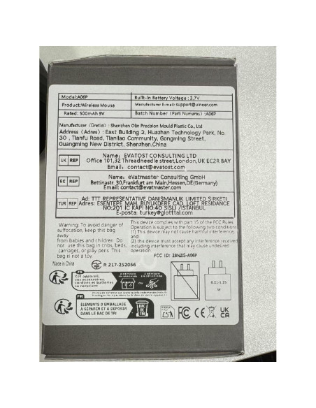 Ratón Vertical Inalámbrico Uineer A06P Ergonómico Negro