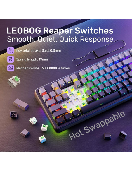 Teclado Mecánico AULA F98 RGB Bluetooth/USB-C 99 Teclas