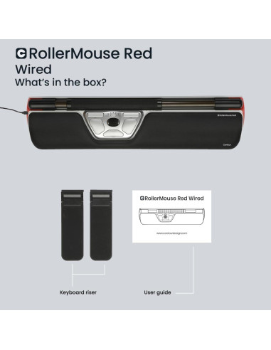 Ratón Ergonómico Contour Design RollerMouse Rojo - Con Soporte de Palma