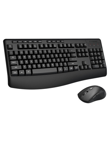 Combo Teclado y Ratón Inalámbrico E-YOOSO Ergonómico Negro