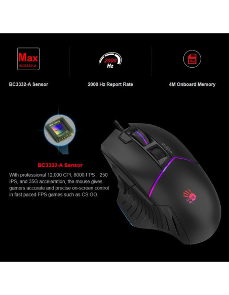 Ratón Gaming Bloody W95BR Max Extra Fire - 12000 CPI RGB