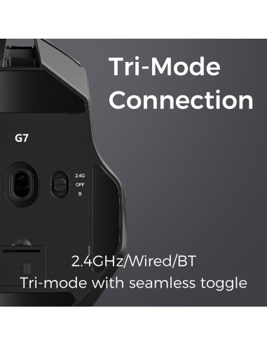 Ratón Inalámbrico Ergonómico MCHOSE G7 12K DPI Blanco