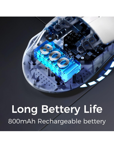 Ratón Inalámbrico Ergonómico MCHOSE G7 12K DPI Blanco