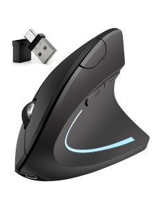 Ratón Ergonómico Vertical Oukpatee Recargable 2.4GHz Bluetooth