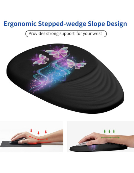 Alfombrilla de Ratón Ergonómica CUSTOMPAD Mariposa Brillante