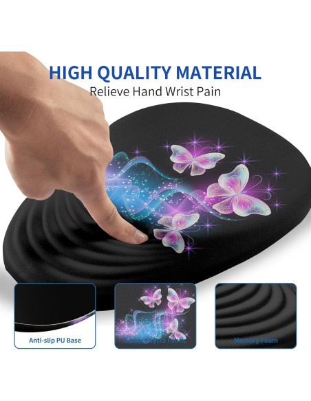 Alfombrilla de Ratón Ergonómica CUSTOMPAD Mariposa Brillante