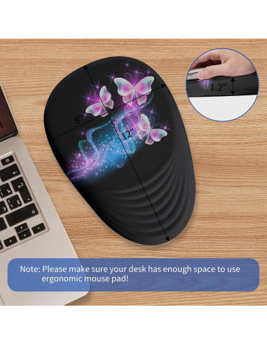 Alfombrilla de Ratón Ergonómica CUSTOMPAD Mariposa Brillante