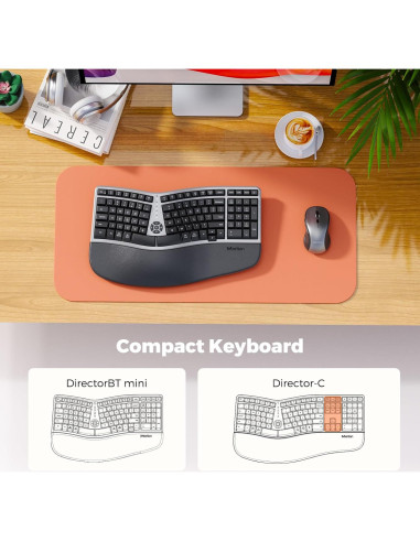 Combo Teclado y Ratón Inalámbrico Ergonómico MEETION Gris Negro