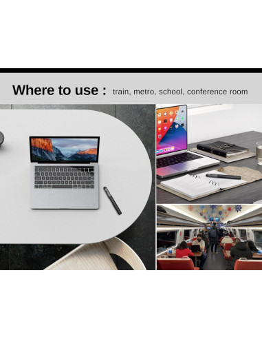 Ratón Ergonómico Vertical Pluma Plima Negro, DPI Ajustable 800/1200/1600