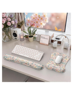 Reposamuñecas Ergonómico iCasso Floral Rosa - Espuma de Memoria