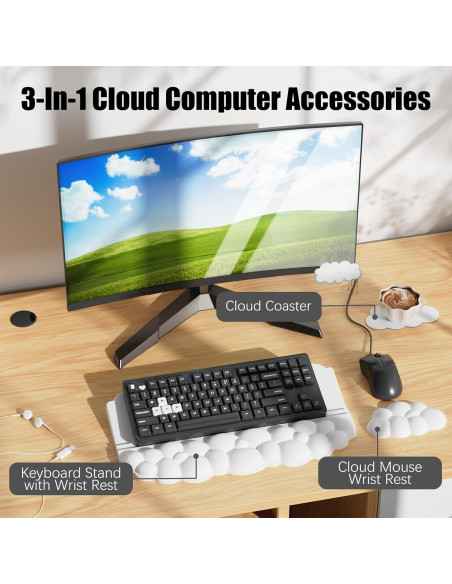 Reposamuñecas Ergonómico Lomil con Almohadilla de Teclado 3 en 1