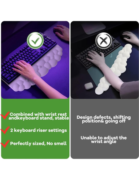 Reposamuñecas Ergonómico Lomil con Almohadilla de Teclado 3 en 1