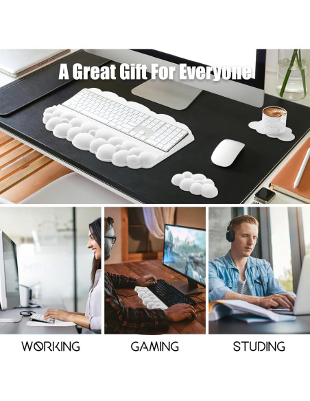 Reposamuñecas Ergonómico Lomil con Almohadilla de Teclado 3 en 1