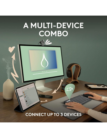 Combo Teclado y Ratón Inalámbricos Logitech Pebble 2 Rosa Combo Teclado y Ratón Inalámbricos Logitech Pebble 2 Rosa